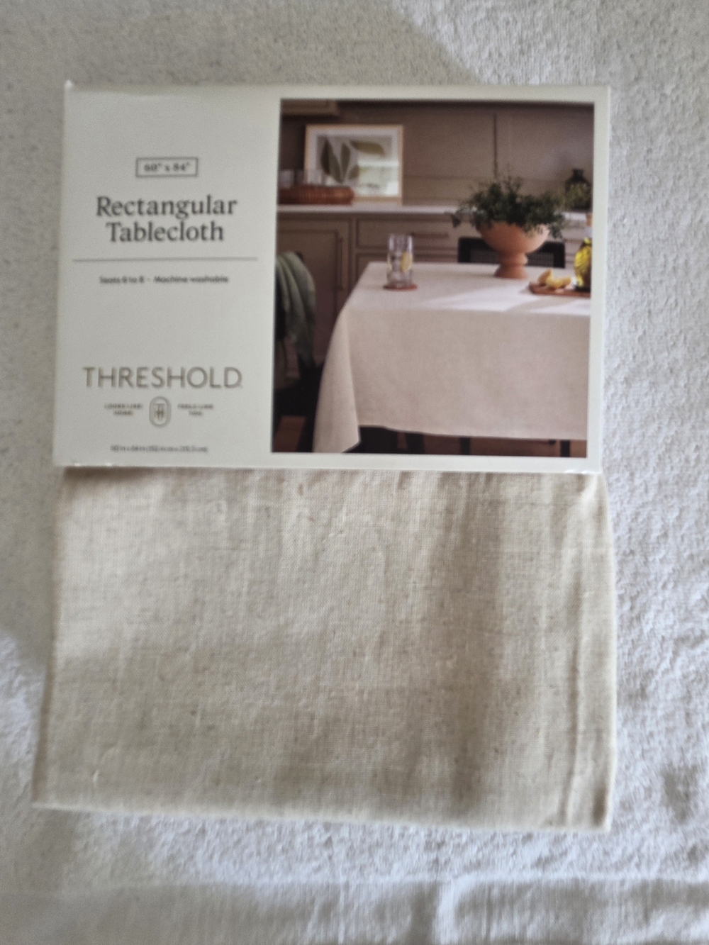 Threshold Natural Beige Rectangular Tablecloth